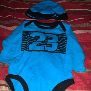 Jordan onesies- 3-6 months blue